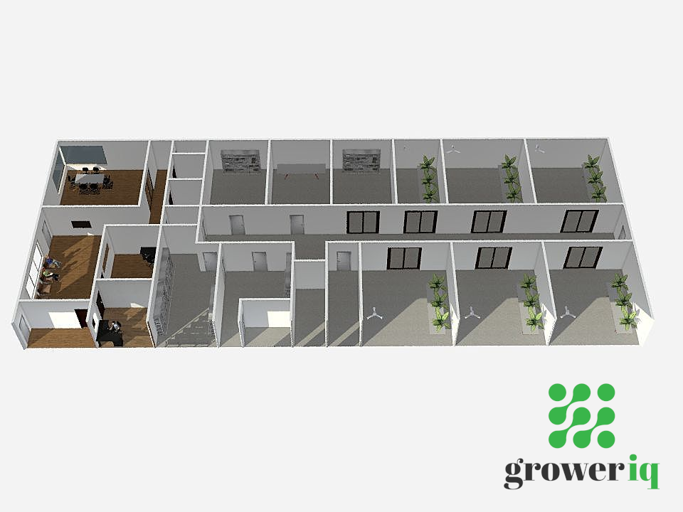 GrowerIQ Micro Cultivation Facility Layout Render