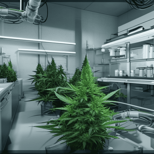 El Sistema de Gestión de la Calidad del Cannabis siendo utilizado para monitorear la floración en una instalación de cultivo.
