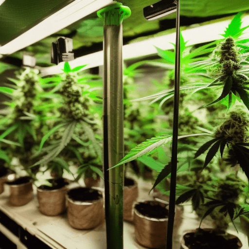 Sistema de Gestión de la Calidad del Cannabis supervisando una planta de marihuana durante la fase de floración