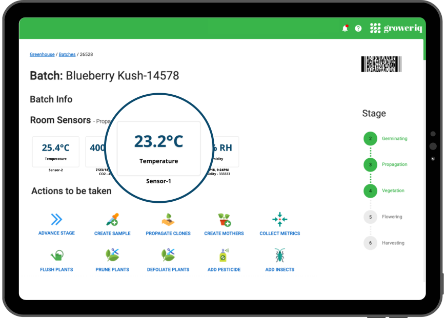 Cannabis Production Software | Integrate environment sensors