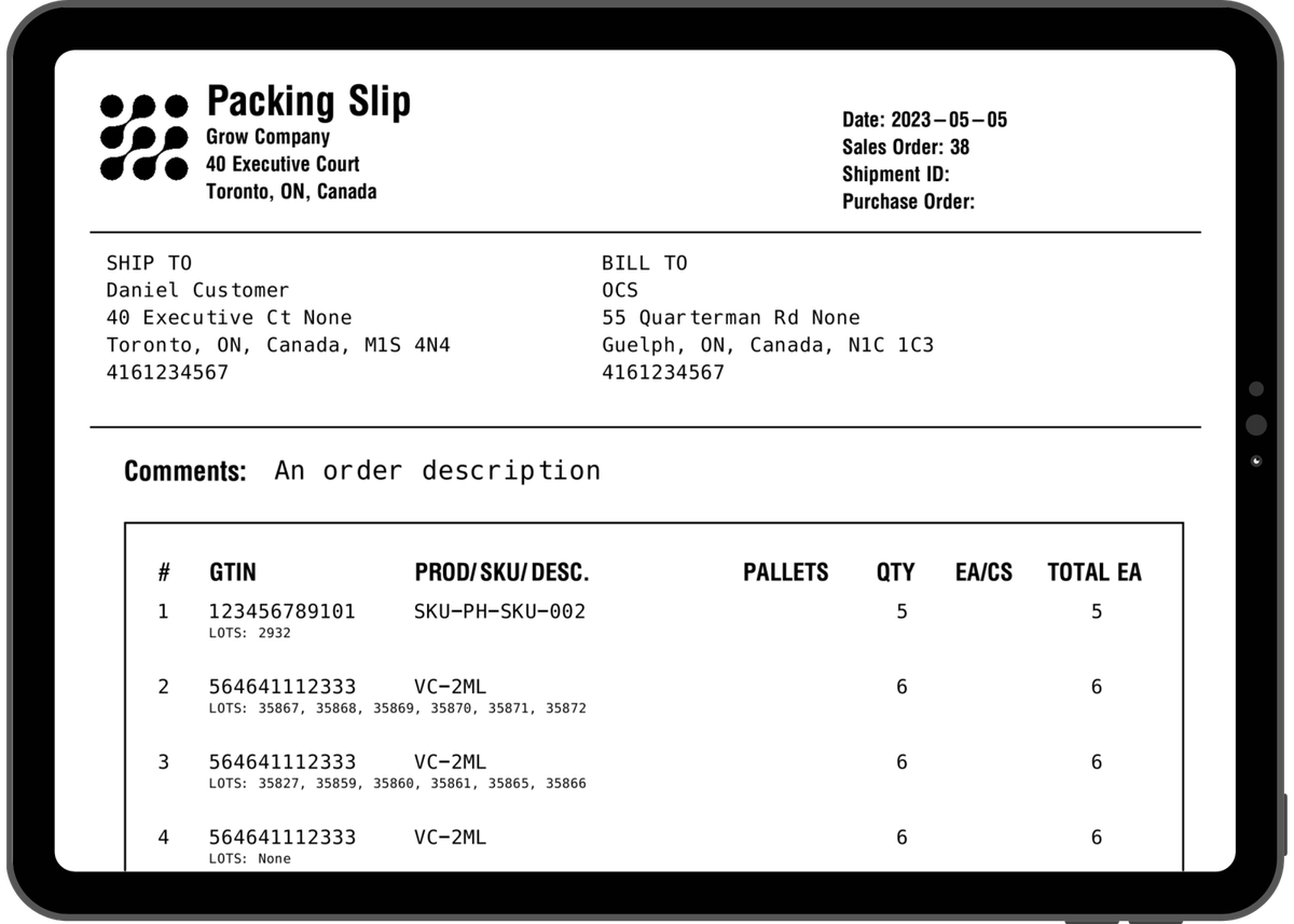 Cannabis Manufacturing Software | One Click Packing Slips & Bill of Materials