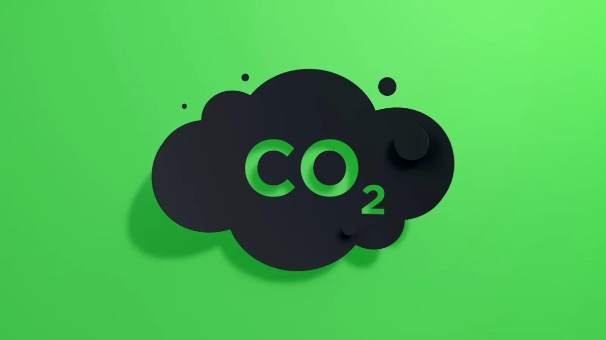 A black CO₂ cloud icon on a green background, representing the importance of monitoring CO2 levels for cannabis growth and cultivation environments.