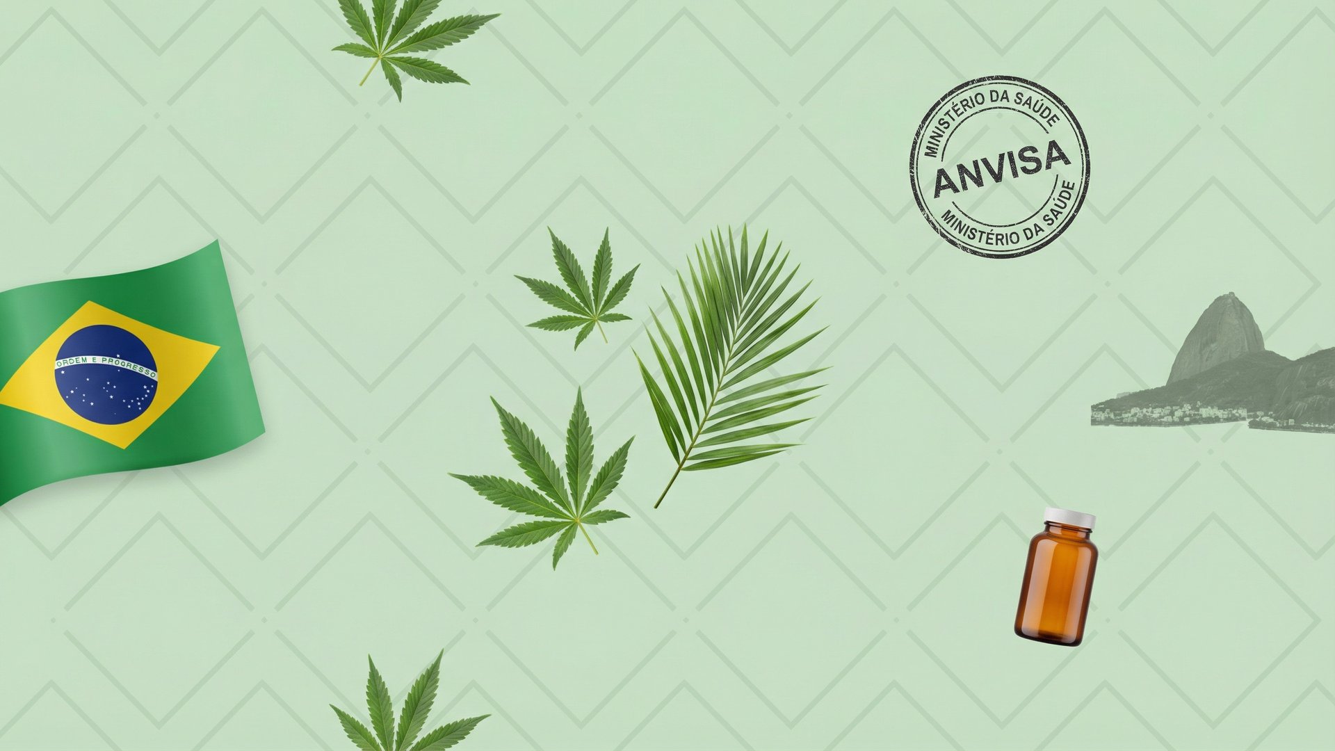 Brazil cannabis market overview with ANVISA stamp and Rio de Janeiro landmark