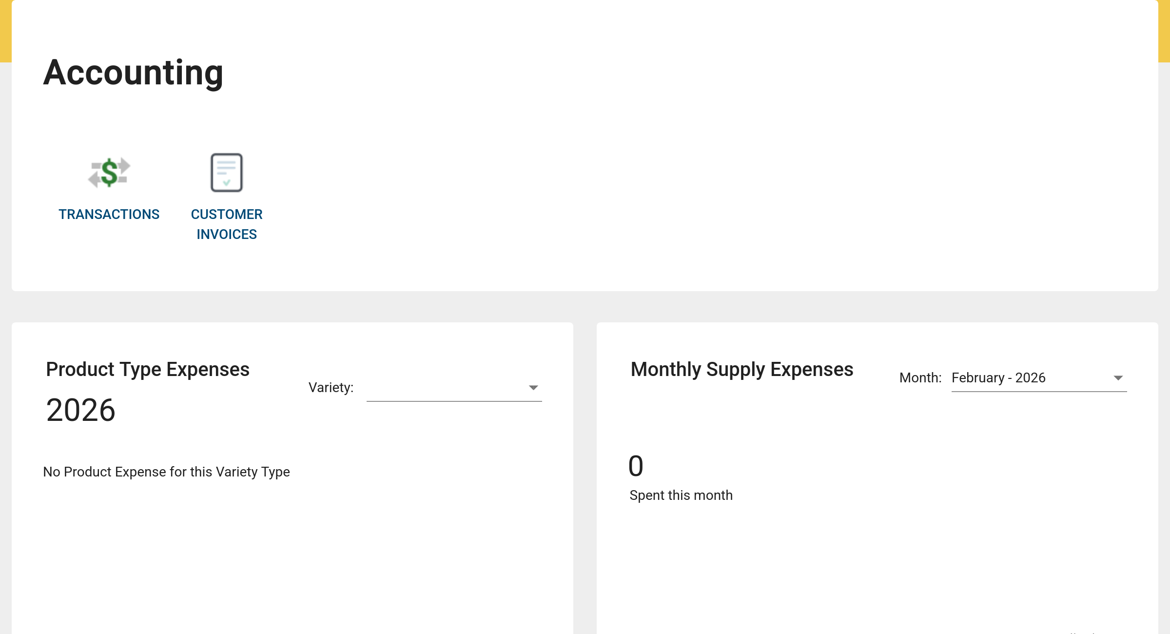 GrowerIQ Financial Dashboard showing expense breakdown and performance metrics