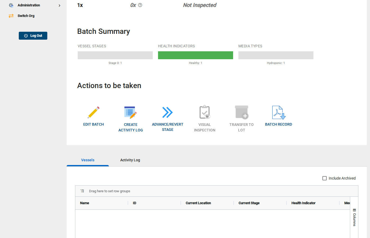 Step 4: Click the Vessels tab to see all vessels in this batch