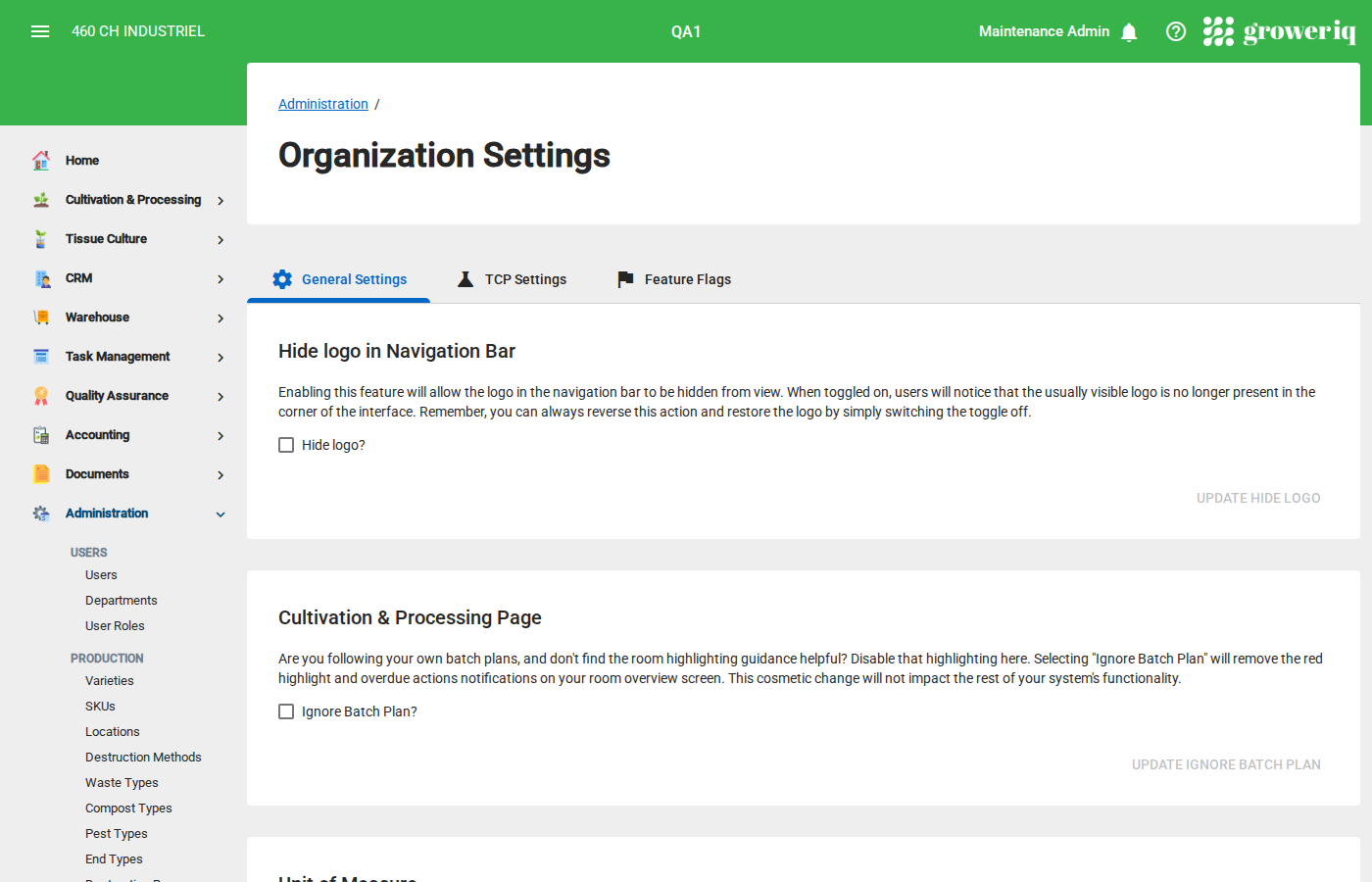 Step 1: Navigate to Administration > Organization Settings