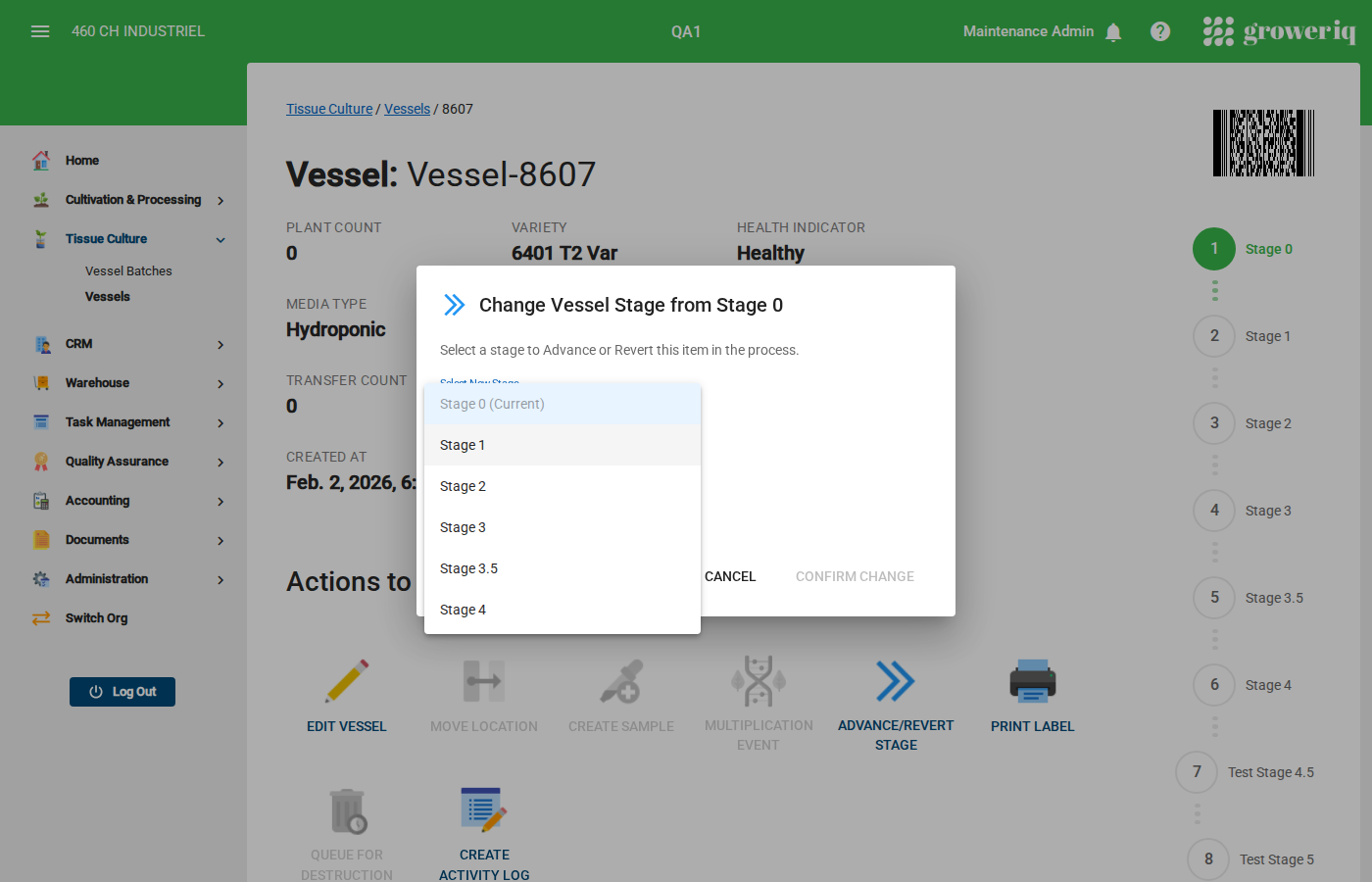 Step 4: Open the dropdown and select the stage to move to