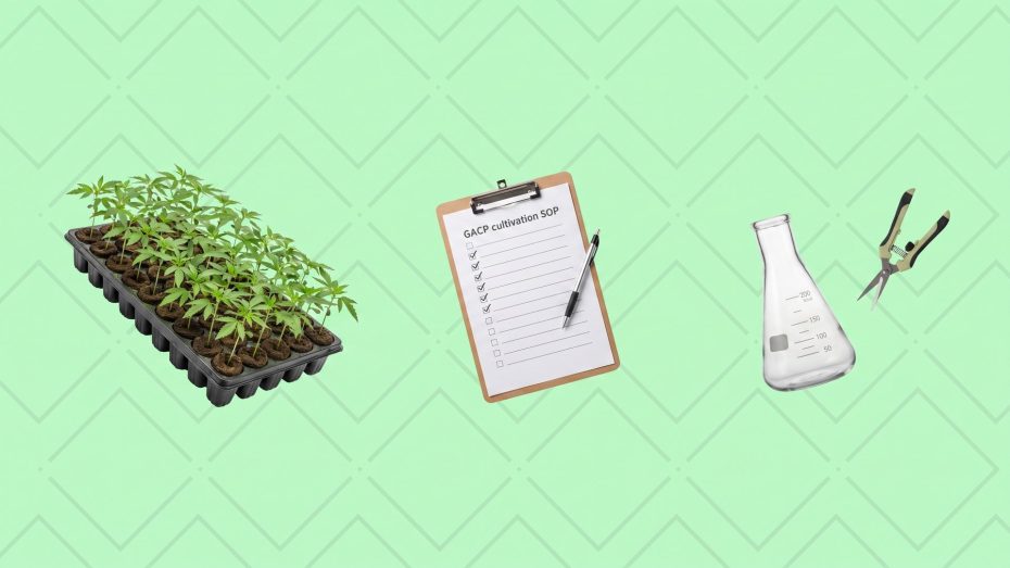 NZ cannabis GACP cultivation documentation, flowering plants, and silver fern