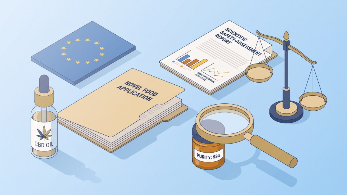 EU CBD novel food application dossier, EFSA safety assessment and 98% purity check